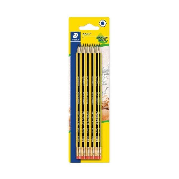 STAEDTLER 122-2 BK10 Noris Graphite Pencil with Eraser Tip - HB (Pack of 10)