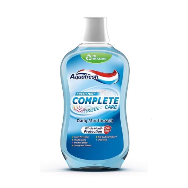 Aquafresh Complete Care Mouthwash with Fluoride, Fresh Mint, 500ml