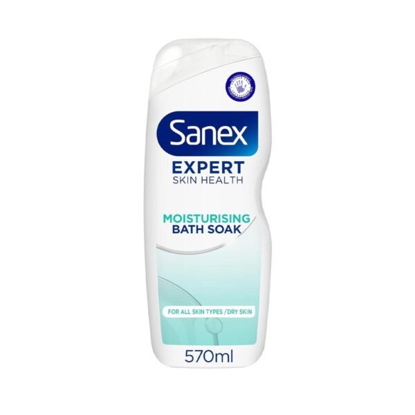 Sanex Expert Skin Health Moisturising Bath Soak 570ml | bath soak men and women | bath foam | advanced prebiotic formula | smooth and hydrated feeling skin | supports good skin bacteria