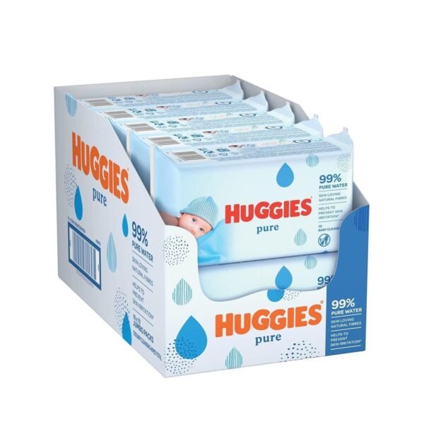 Huggies Pure Baby Wipes - Pack of 10 (10 x 72 Packs, Total 720 Wipes)