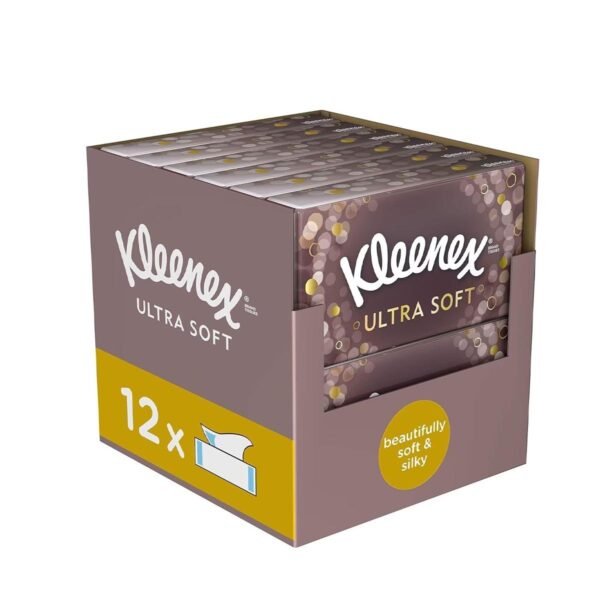 Kleenex Tissues - Ultra Soft Tissues, 12 Tissue Boxes (768 Facial Tissues)