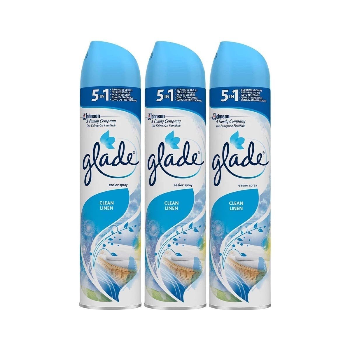 glade 3 x Aerosol Air Freshener 300ml - Clean Linen