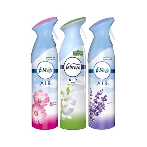 Febreze Air Freshener Spray, 300ml, Blossom & Breeze + White Jasmine + Lavender Scent, Bundle Pack