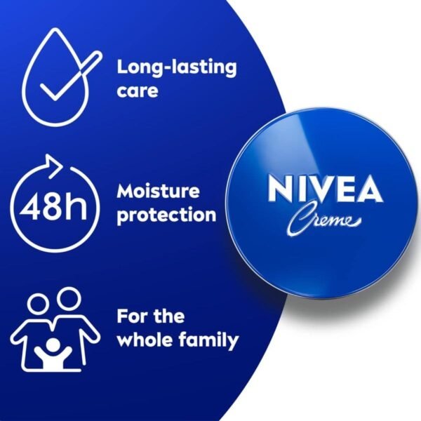 NIVEA Creme Tin (400ml), Moisturising Cream Provides Intensive Protective Care for Soft and Supple Skin, Ideal for Daily Use as a Face, Hand, or Body Cream - Image 2