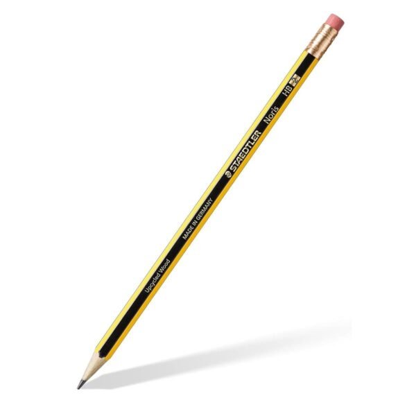 STAEDTLER 122-2 BK10 Noris Graphite Pencil with Eraser Tip - HB (Pack of 10) - Image 2