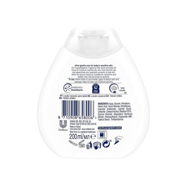 Baby Dove Sensitive Moisture Fragrance Free Lotion, 200 ml - Image 2