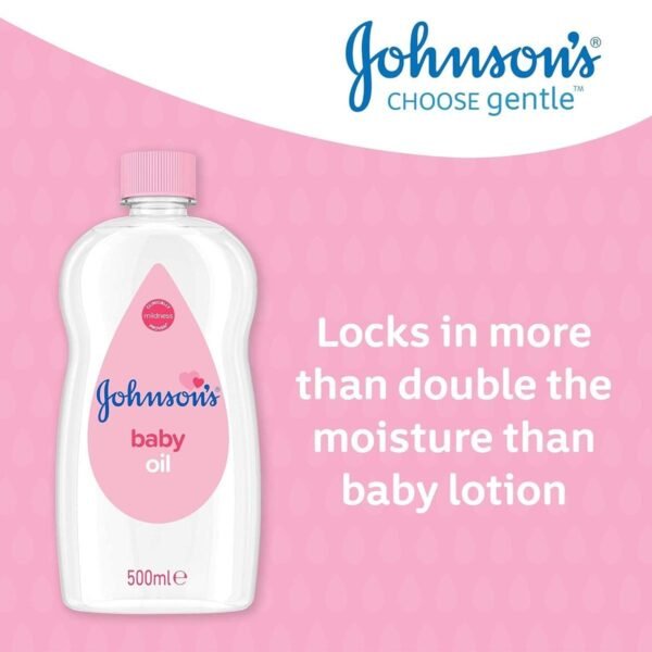 Johnson's Baby Oil, 500 ml, Leaves Skin Soft and Smooth, Ideal for Delicate Skin - Image 2