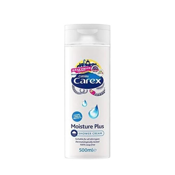 Carex Original Shower Gel and Moisture Plus Shower Cream LARGE Bottles 2 x 500ml. Suitable for all skin types. Cleans, Cares and Protects. - Image 3