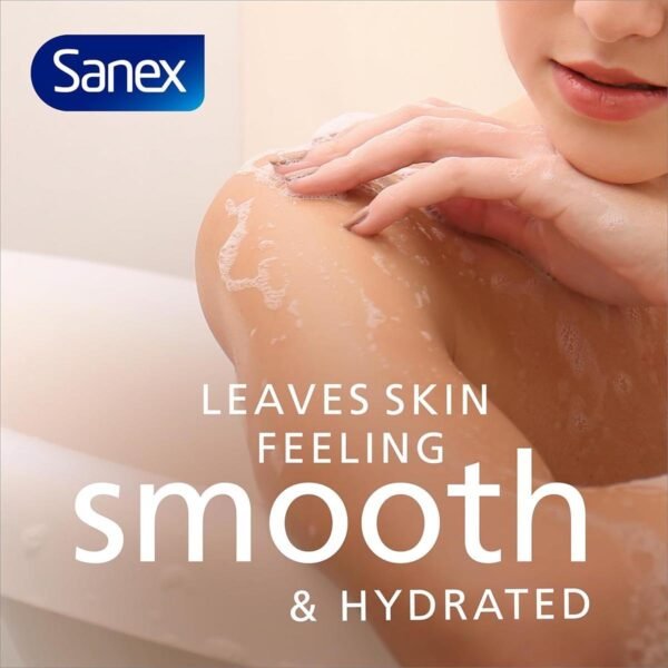 Sanex Expert Skin Health Moisturising Bath Soak 570ml | bath soak men and women | bath foam | advanced prebiotic formula | smooth and hydrated feeling skin | supports good skin bacteria - Image 4