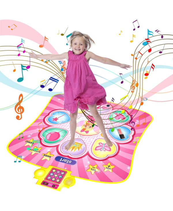 Dance Mat Girls Toys 3-9 - Light Up Dancing Pad with 8 Games Modes Gifts for 3-8 Year Old Girl Boys Kids Toys Age 3 4 5 6 7 8 9 Girl Christmas Birthday Gifts Ideas Pink