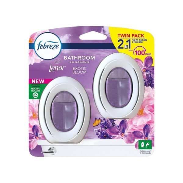 Febreze Bathroom, Continuous Air Freshener Lenor Exotic Bloom 2 Count